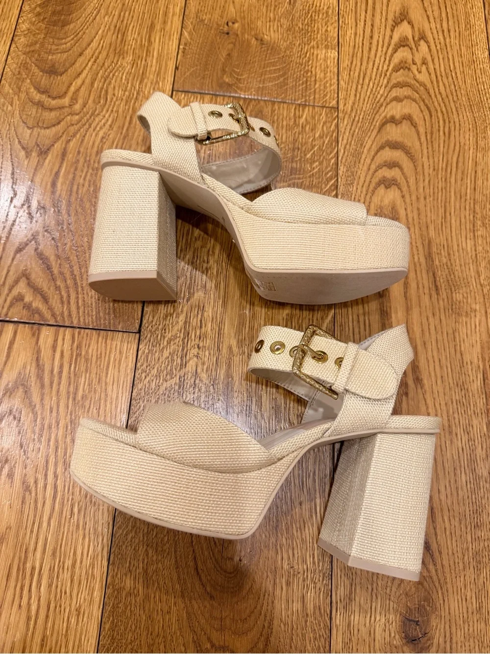 Dolce Vita Bobby Natural Woven Platform Block Heel Sandals